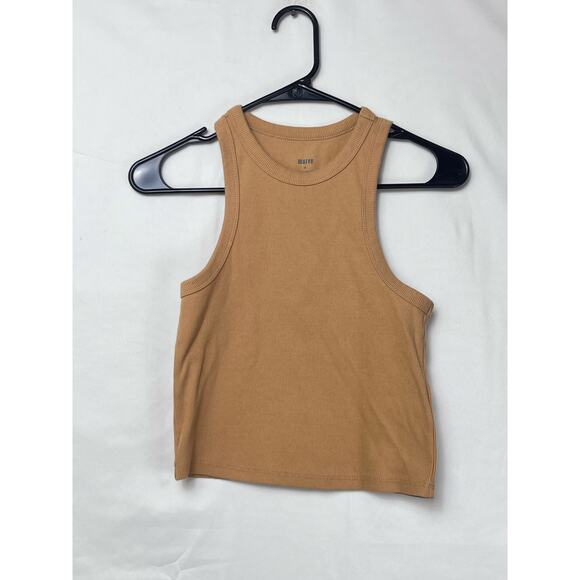 Maeve Women's Size Small Peach Tan Sleeveless Ribbed Summer Tank Top - Picture 1 of 6